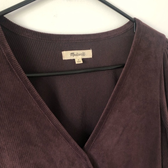 Madewell Velour Peblum Top - Picture 3 of 7